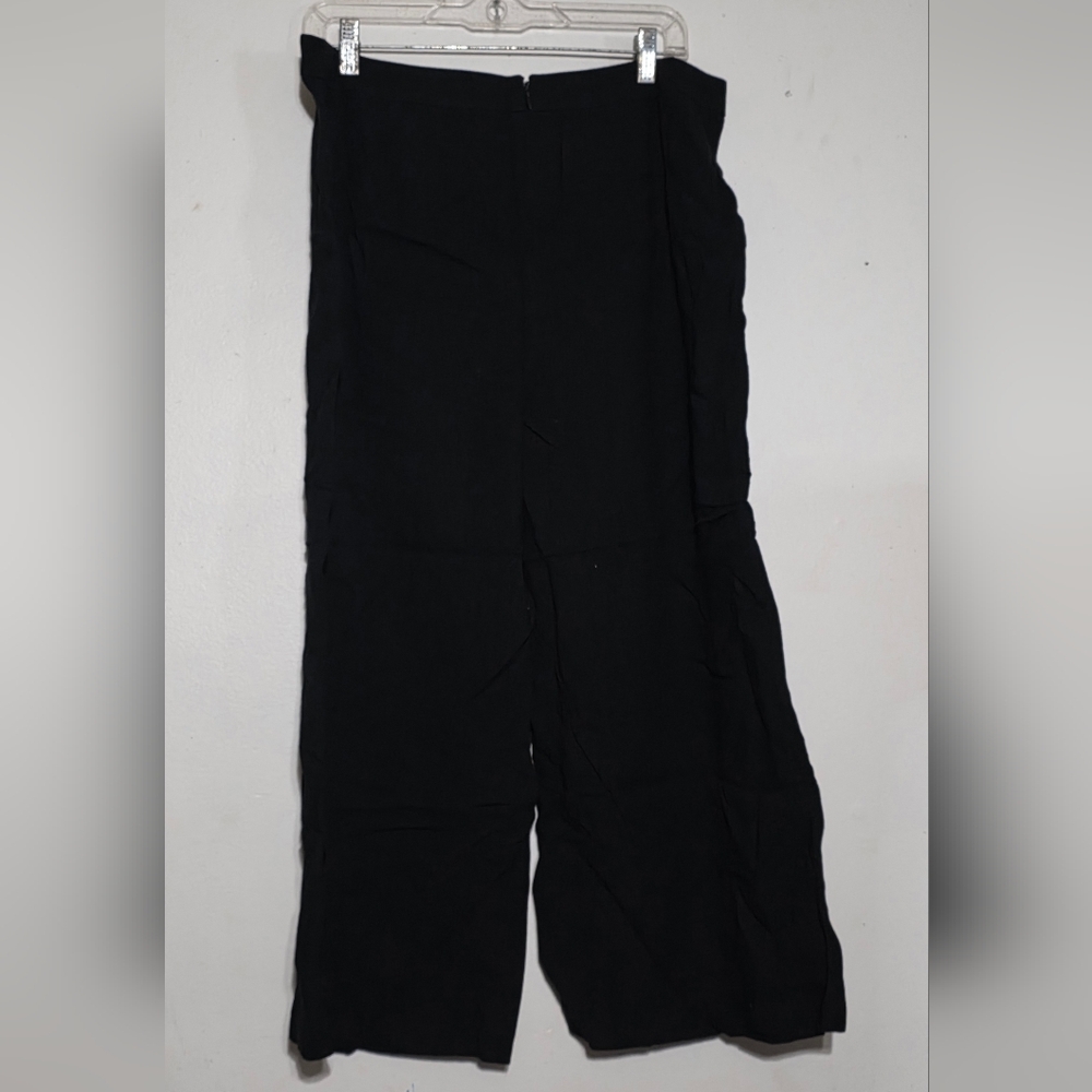 Monroe & Main Elegant Black Linen Blend Pants (0164) - Picture 3 of 5
